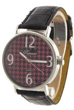 Trendy Fashion CIRCLE FACE HOUNDSTOOTH PATTERN WATCH By Fashion Destination