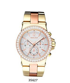 TRENDY FASHION Two-Tone Gold with Rose Gold Metal Band with White Dial BY FASHION DESTINATION