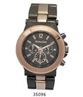 TRENDY FASHION Two-Toned Gun and Rose Gold Metal Band With Gun Dial BY FASHION DESTINATION