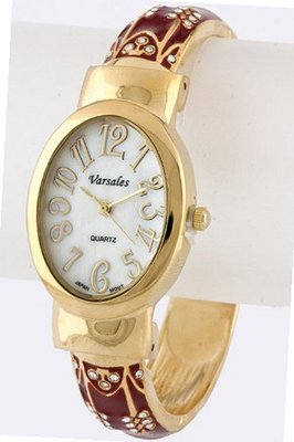 uKarmas Canvas Trendy Fashion CRYSTAL PRINT CUFF WATCH By Fashion Destination 