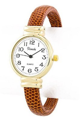 uKarmas Canvas Trendy Fashion FAUX LEATHER CUFF WATCH By Fashion Destination 