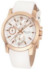 Kenneth Cole New York KC2695 Chronograph Rose Gold Tone Bezel White Leather Strap