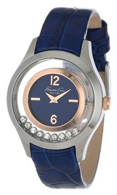 Kenneth Cole New York KC2784 Transparency Blue and Rose Gold Floating Stone Dial