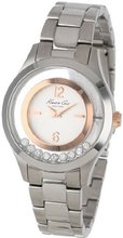 Kenneth Cole New York KC4910 Transparency White Dial Rose Gold Details Floating Stones