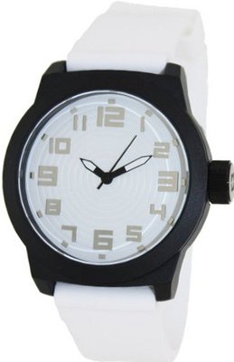 Kenneth Cole REACTION Unisex RK1311 Street Black Case White Record Dial Silicone Strap