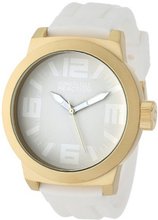 Kenneth Cole REACTION Unisex RK1317 Street Gold Tone Case White Dial and Strap