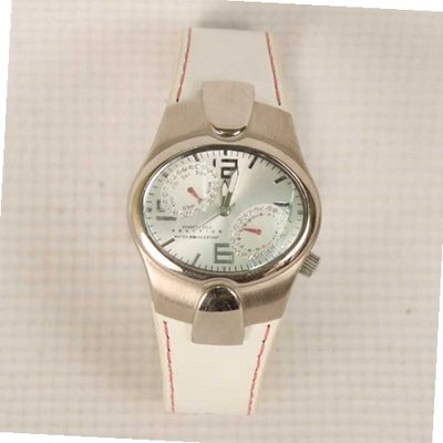 Reaction RK2191 Ladies White Dial, White Leather Strap and Glitz