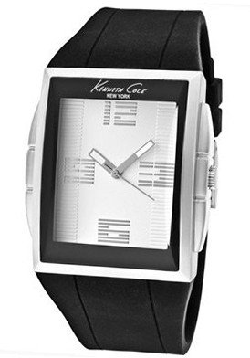KENNETH COLE KC1559 WATCH WHITE FACE/BLACK RUBBER