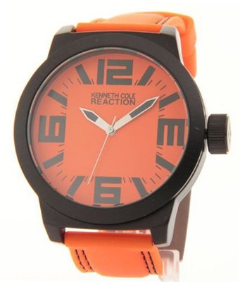 Kenneth Cole Reaction Orange & Black Field Rubber Strap RK1257