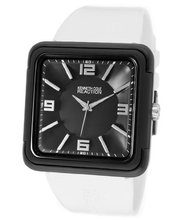 Kenneth Cole Reaction RK1260 Black Square Face White strap Woman's