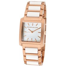 Kenneth Jay Lane KJLANE-1612 White Dial Rose Gold Ion-Plated Stainless Steel and White Resin