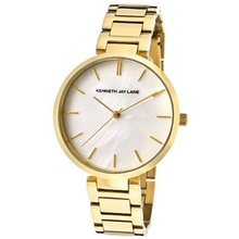 Kenneth Jay Lane KJLane-1705 White Mother-Of-Pearl Dial Gold Ion-Plated Stainless Steel