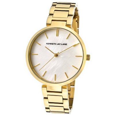 Kenneth Jay Lane KJLane-1705 White Mother-Of-Pearl Dial Gold Ion-Plated Stainless Steel