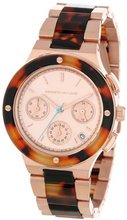 Kenneth Jay Lane KJLANE-2110 Chronograph Rose Dial Rose Gold Ion-Plated Stainless Steel and Brown Tortoise Resin