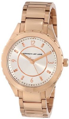 Kenneth Jay Lane KJLANE-2240 2200 Series Silver Dial Rose Gold Tone Ion-Plated Stainless Steel