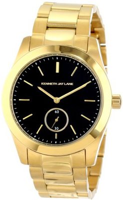 Kenneth Jay Lane KJLANE-2309B Black Dial Gold Ion-Plated Stainless Steel