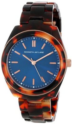 Kenneth Jay Lane KJLANE-3103 3100 Series Blue Dial Tortoise Resin