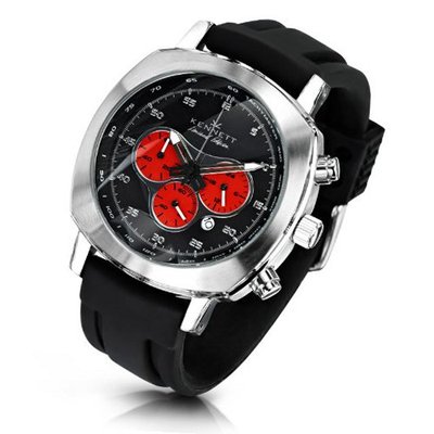 KENNETT Quartz with Black Dial Chronograph Display and Black Plastic or PU Strap 2001.4305