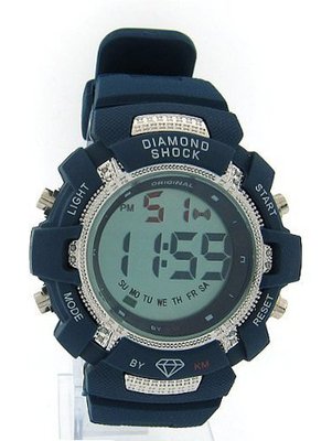 Navy Blue Digital Shock Style Diamond KM King Master