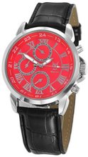 Leather Red Dial Roman Numerals Multifunction Day Date Sun Moon Display Konigswerk AQ202574G