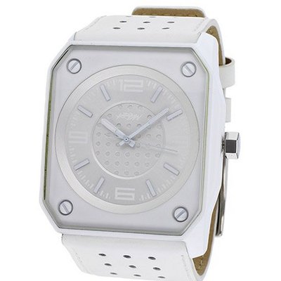 Kr3w Stealth White Dial Stainless Steel White Leather K1016W