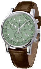 Kronsegler House M.D. 7124 Analog Quartz with Chronograph, Pacific Green Dial, Brown Strap