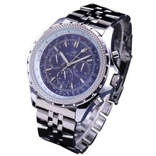 KS Blue Dial Automatic Mechanical Stainless Steel Band Date Day Wrist KS014
