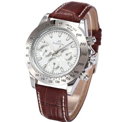 KS Imperial Day Date White Dial Brown Leather  Automatic Mechanical Wrist KS163