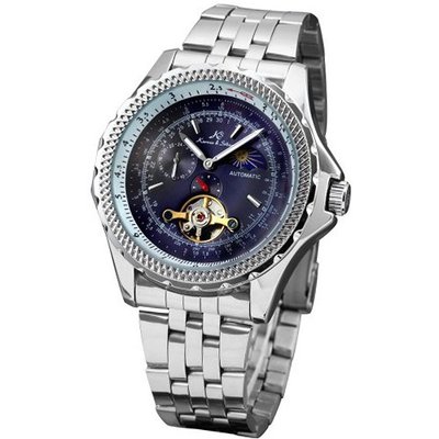 KS Tourbillion Stainless Steel Moon Phase Automatic Mechanical Sport KS072