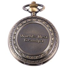 Worlds Best Grandpa Gift Full Hunter Vintage Retro Quartz Pendant Pocket WPK140
