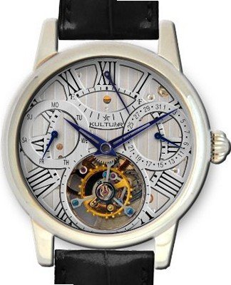KULTUhR Automatic Self Winding Tourbillon with Silver Hand-Skeletonized Dial Limited Edition