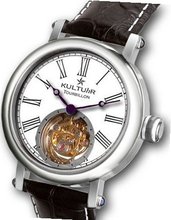 KULTUhR Fab Classic Tourbillon with Black Roman Numerals on White Enamel-Style Dial Limited Edition