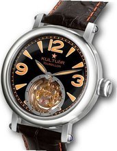 KULTUhR Zoom Pilot Tourbillon with Orange Arabic Numbers on Astro Black Dial Limited Edition