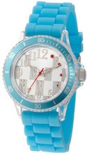 L by ELLE LE50009P02 Plastic Blue Silicone Band Silver Dial