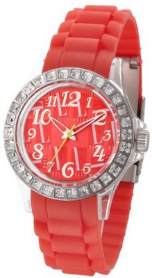L by ELLE LE50010P07 Red Plastic Stones Red Dial