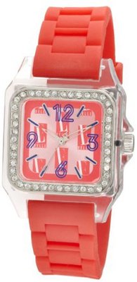 L by ELLE LE50011P08 Red Plastic Stones Red Dial