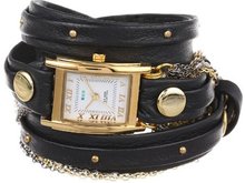 La Mer Collections LMDUOSTUD001 Black Gold Stud Venice Gold Bracelet Wrap