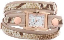 La Mer Collections LMLW3001 Layered Nude and Crème Brown Snake Wrap