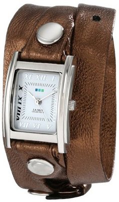 La Mer Collections LMMTW1000 Bronze and Silver Simple Wrap Bronze Silver Leather