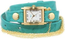 La Mer Collections LMMULTICW1021TEAL Rio Gold Chain Wrap