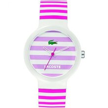 Lacoste GOA Striped Dial Pink and White Strap Unisex 2020001