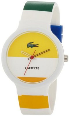 Lacoste Goa White and Yellow Dial White Polyurethane Unisex 2010530