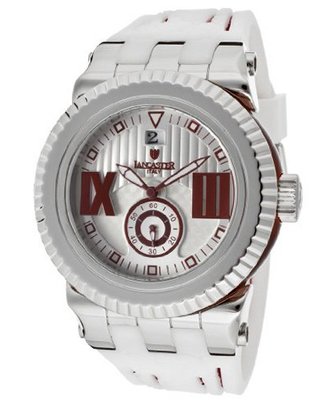 Silver Textured Dial White Rubber