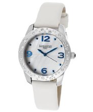White Mother Of Pearl Dial White Silk/Genuine Leather