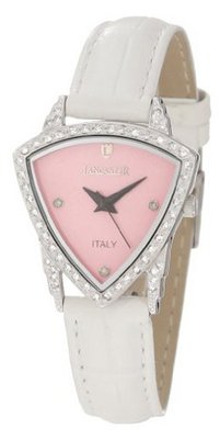 Lancaster OLA0274RO-BN Diamond Accented Pink Dial White Leather