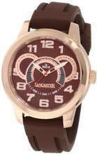 Lancaster OLA0459MR-RG-MR Non Plus Ultra Brown Textured Dial Brown Silicone
