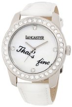 Lancaster OLA0476BN-BN Non Plus Ultra Mother of Pearl Dial White Leather