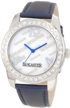 Lancaster OLA0477BN-BL Non Plus Ultra Mother-Of-Pearl Dial Navy Silk