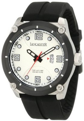 Lancaster OLA0480BN Trendy Light Silver Textured Dial Black Silicone