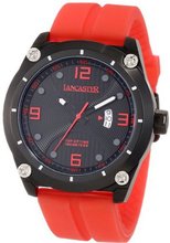 Lancaster OLA0481NR-RS-RS Trendy Black Textured Dial Red Silicone